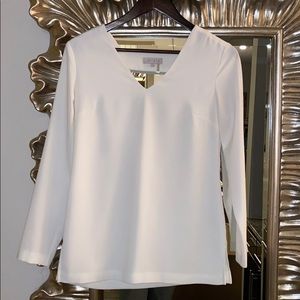 1 STATE White Longsleeve Blouse back cutouts XS​